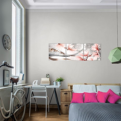 Magnolien Blumen Bild Kunstdruck auf Vlies-Leinwand B297