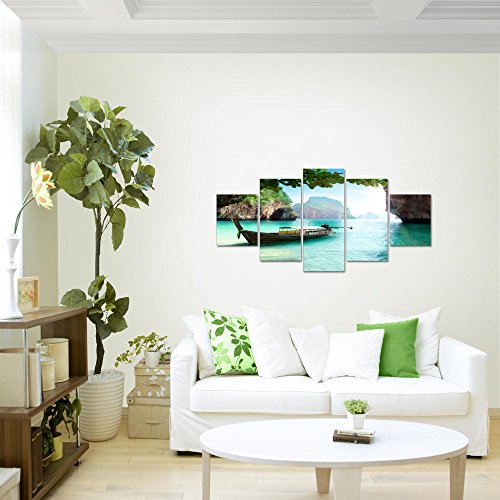 Meer Insel Landschaft Bild Kunstdruck auf Vlies-Leinwand L029