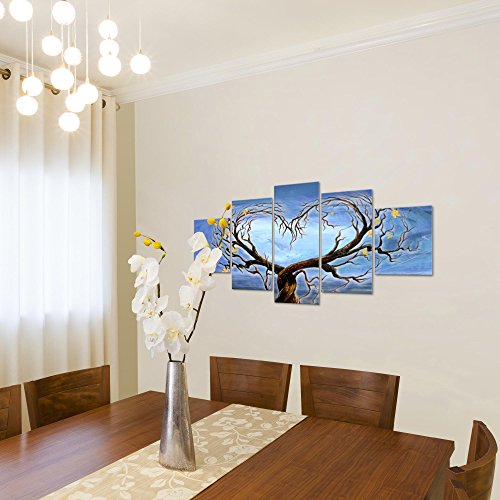 Herz Baum Bild Kunstdruck auf Vlies-Leinwand S083