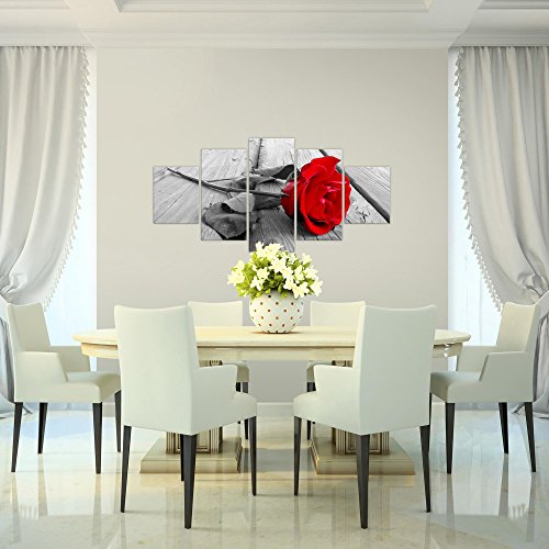 Rose Blumen Bild Kunstdruck auf Vlies-Leinwand B392