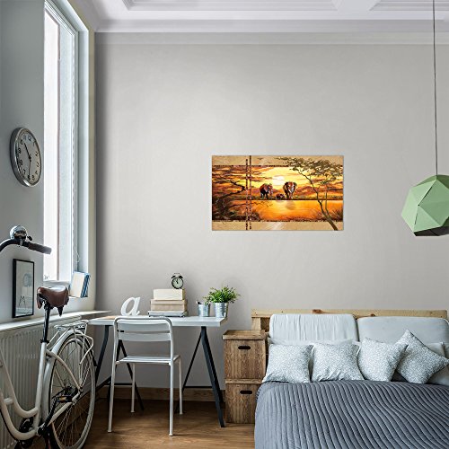 Afrika Elefant Bild Kunstdruck auf Vlies-Leinwand Af024
