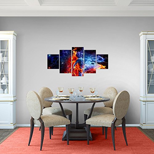 Feuer und Eis Figuren Bild Kunstdruck auf Vlies-Leinwand S047