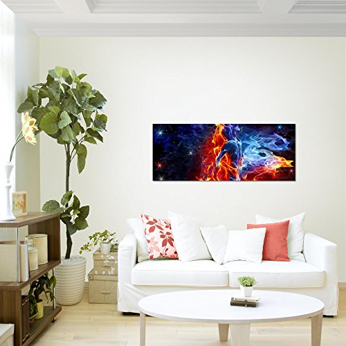 Feuer und Eis Figuren Bild Kunstdruck auf Vlies-Leinwand S046