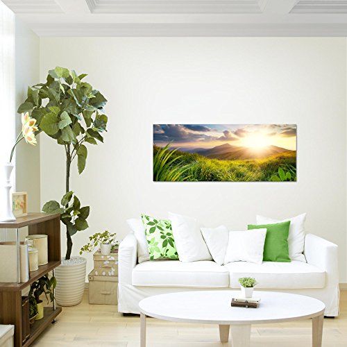 Sonnenuntergang Landschaft Bild Kunstdruck auf Vlies-Leinwand L024