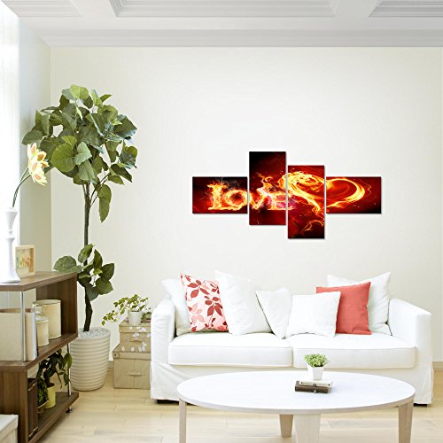 Abstrakt Feuer Love Bild Kunstdruck auf Vlies-Leinwand S052