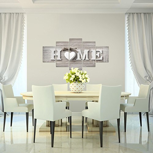 Home Herz Bild Kunstdruck auf Vlies-Leinwand H020