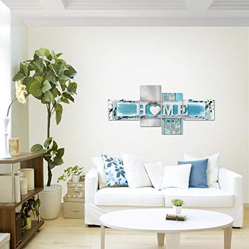 Home Herz Bild Kunstdruck auf Vlies-Leinwand H021