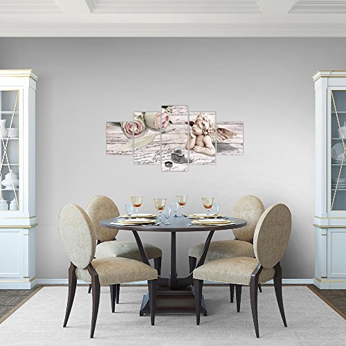 Engel Blumen Bild Kunstdruck auf Vlies-Leinwand B495