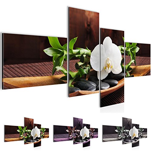 Feng Shui Orchidee Bild Kunstdruck auf Vlies-Leinwand F065