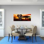 Afrika Elefant Bild Kunstdruck auf Vlies-Leinwand Af035