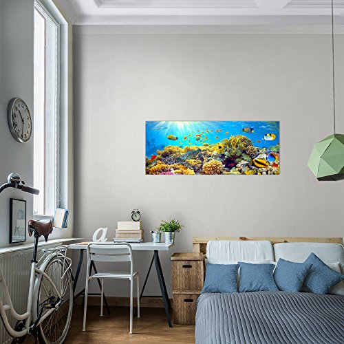 Unterwasser Korallen Bild Kunstdruck auf Vlies-Leinwand S013