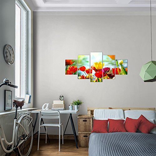Tulpen Blumen Bild Kunstdruck auf Vlies-Leinwand F444