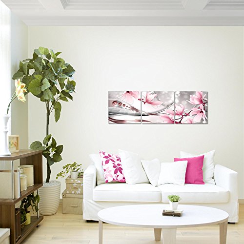Magnolien Blumen Bild Kunstdruck auf Vlies-Leinwand B273