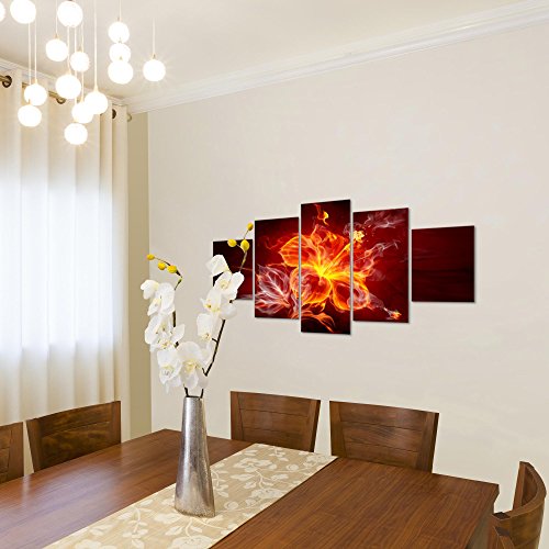 Feuer Blumen Bild Kunstdruck auf Vlies-Leinwand B428