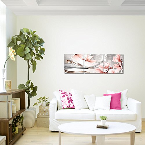 Magnolien Blumen Bild Kunstdruck auf Vlies-Leinwand B297