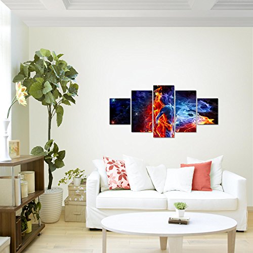 Feuer und Eis Figuren Bild Kunstdruck auf Vlies-Leinwand S047