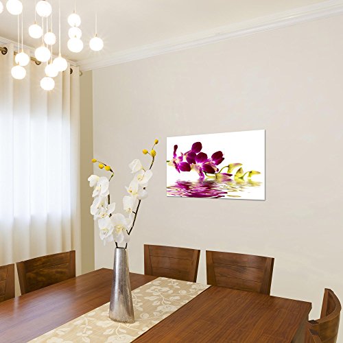 Orchidee Blumen Bild Kunstdruck auf Vlies-Leinwand B077