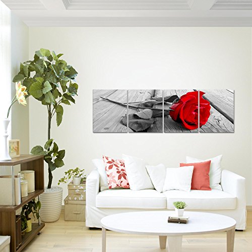 Rose Blumen Bild Kunstdruck auf Vlies-Leinwand B395