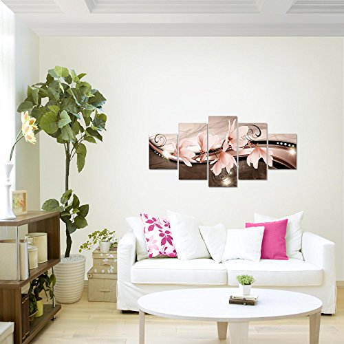 Magnolien Blumen Bild Kunstdruck auf Vlies-Leinwand B319