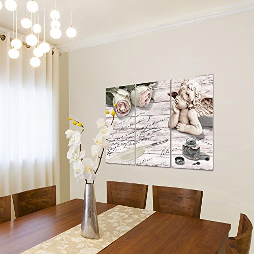 Engel Blumen Bild Kunstdruck auf Vlies-Leinwand B501