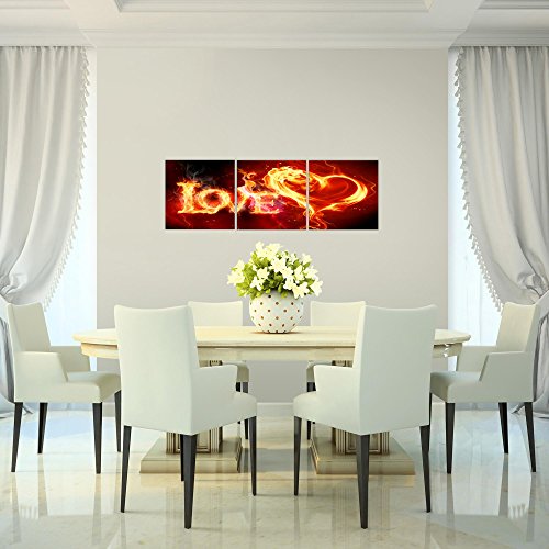 Abstrakt Feuer Love Bild Kunstdruck auf Vlies-Leinwand S057