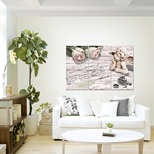 Engel Blumen Bild Kunstdruck auf Vlies-Leinwand B501