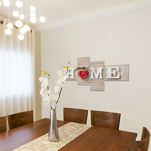 Home Herz Bild Kunstdruck auf Vlies-Leinwand H019