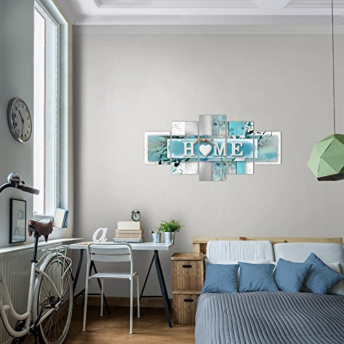 Home Herz Bild Kunstdruck auf Vlies-Leinwand H032