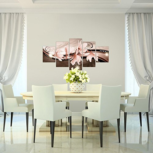 Magnolien Blumen Bild Kunstdruck auf Vlies-Leinwand B319