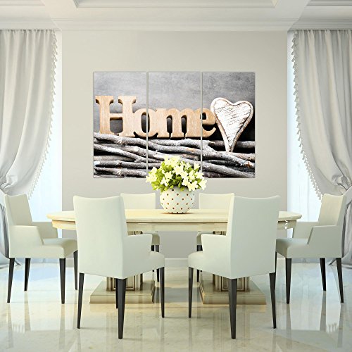 Home Herz Bild Kunstdruck auf Vlies-Leinwand H023