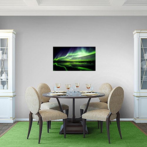 Polarlicht Landschaft Bild Kunstdruck auf Vlies-Leinwand L173