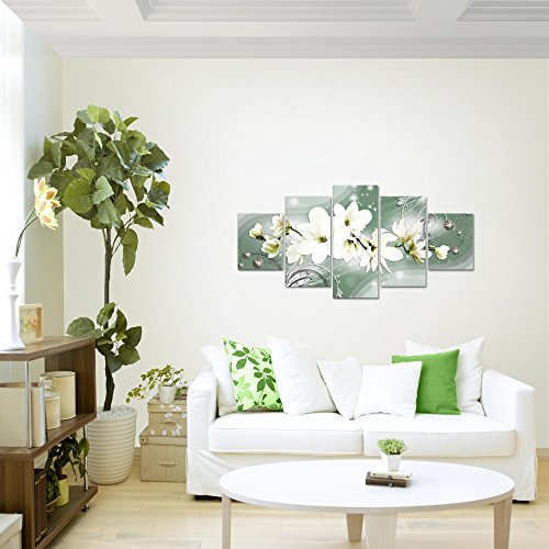 Magnolien Blumen Bild Kunstdruck auf Vlies-Leinwand B313