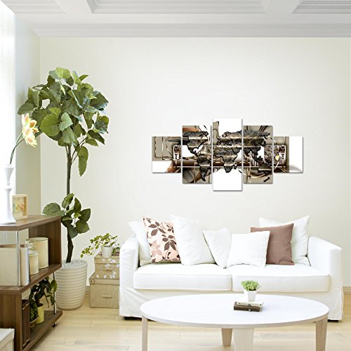Weltkarte World Map Bild Kunstdruck auf Vlies-Leinwand W047