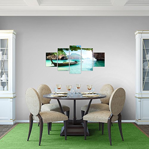 Meer Insel Landschaft Bild Kunstdruck auf Vlies-Leinwand L029