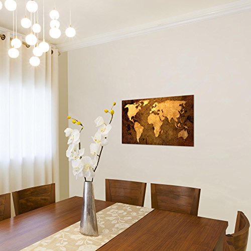 Weltkarte World Map Bild Kunstdruck auf Vlies-Leinwand W071