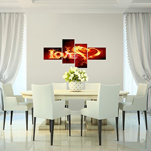 Abstrakt Feuer Love Bild Kunstdruck auf Vlies-Leinwand S052