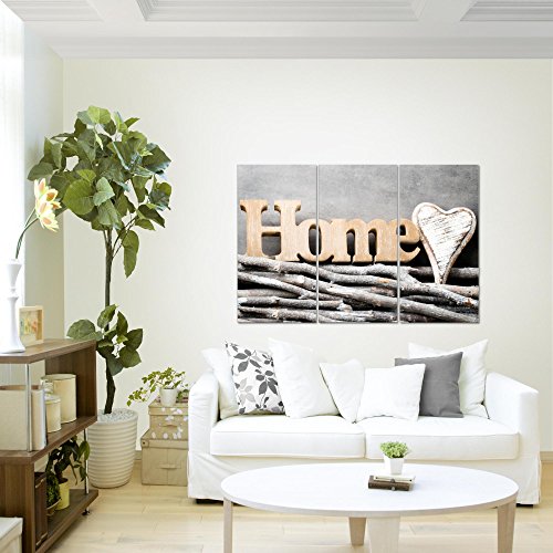 Home Herz Bild Kunstdruck auf Vlies-Leinwand H023