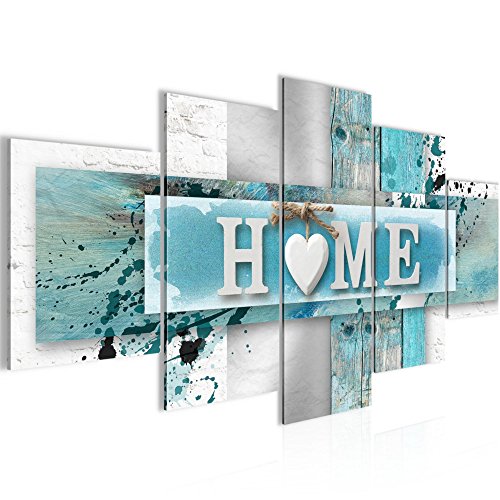 Home Herz Bild Kunstdruck auf Vlies-Leinwand H032