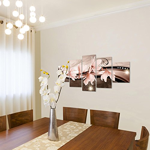Magnolien Blumen Bild Kunstdruck auf Vlies-Leinwand B319