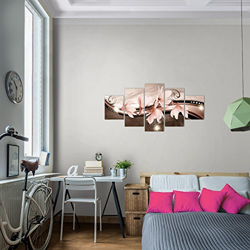 Magnolien Blumen Bild Kunstdruck auf Vlies-Leinwand B319