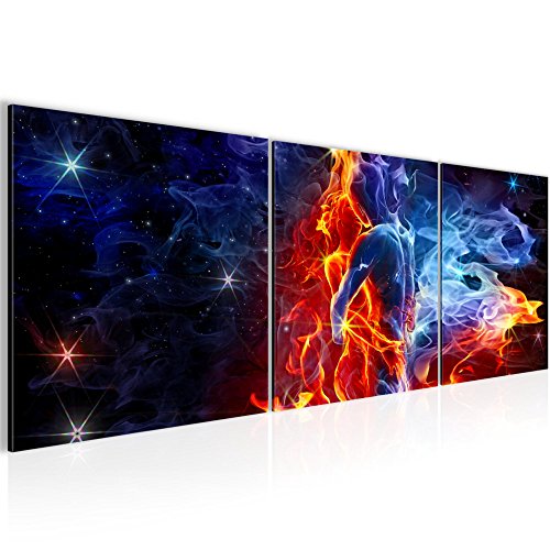 Feuer und Eis Figuren Bild Kunstdruck auf Vlies-Leinwand S045