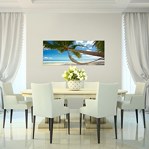 Strand Palmen Landschaft Bild Kunstdruck auf Vlies-Leinwand L007