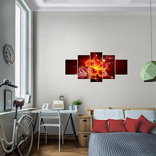 Feuer Blumen Bild Kunstdruck auf Vlies-Leinwand B428