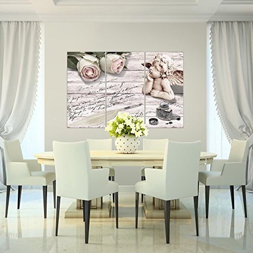 Engel Blumen Bild Kunstdruck auf Vlies-Leinwand B501