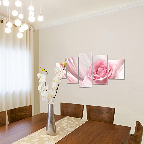 Rose Blumen Bild Kunstdruck auf Vlies-Leinwand B378