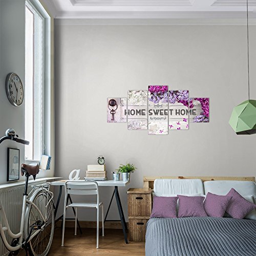 Home Flieder Bild Kunstdruck auf Vlies-Leinwand H010