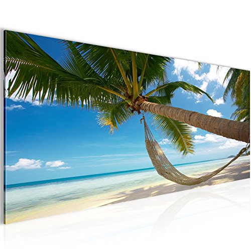 Strand Palmen Landschaft Bild Kunstdruck auf Vlies-Leinwand L007