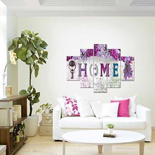 Home Flieder Bild Kunstdruck auf Vlies-Leinwand H009