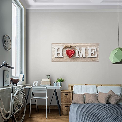Home Herz Bild Kunstdruck auf Vlies-Leinwand H026
