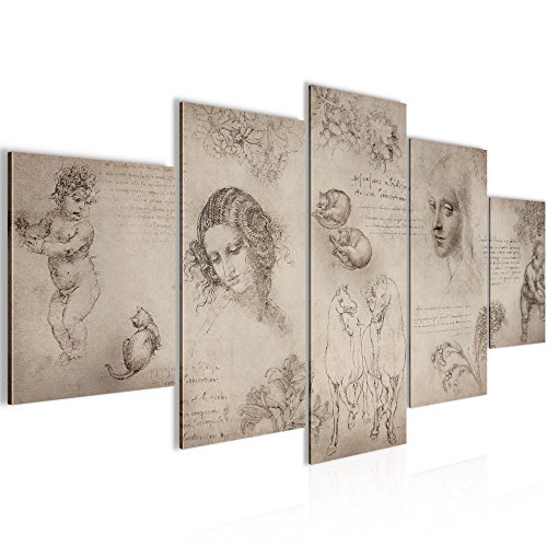 Werke von Leonardo Da Vinci Bild Kunstdruck auf Vlies-Leinwand S034